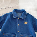 Load image into Gallery viewer, Baby Denim Bear Embroidered Jumpsuit