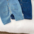 Load image into Gallery viewer, Baby Denim Bear Embroidered Jumpsuit