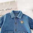 Load image into Gallery viewer, Baby Denim Bear Embroidered Jumpsuit