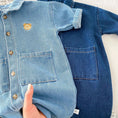 Load image into Gallery viewer, Baby Denim Bear Embroidered Jumpsuit