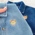 Load image into Gallery viewer, Baby Denim Bear Embroidered Jumpsuit