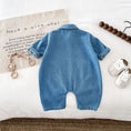 Load image into Gallery viewer, Baby Denim Bear Embroidered Jumpsuit