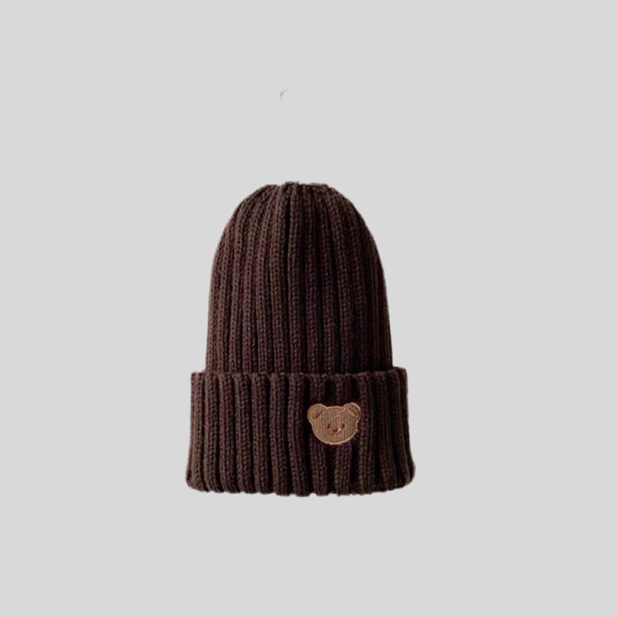 Knitted Bear Embroidery Beanies