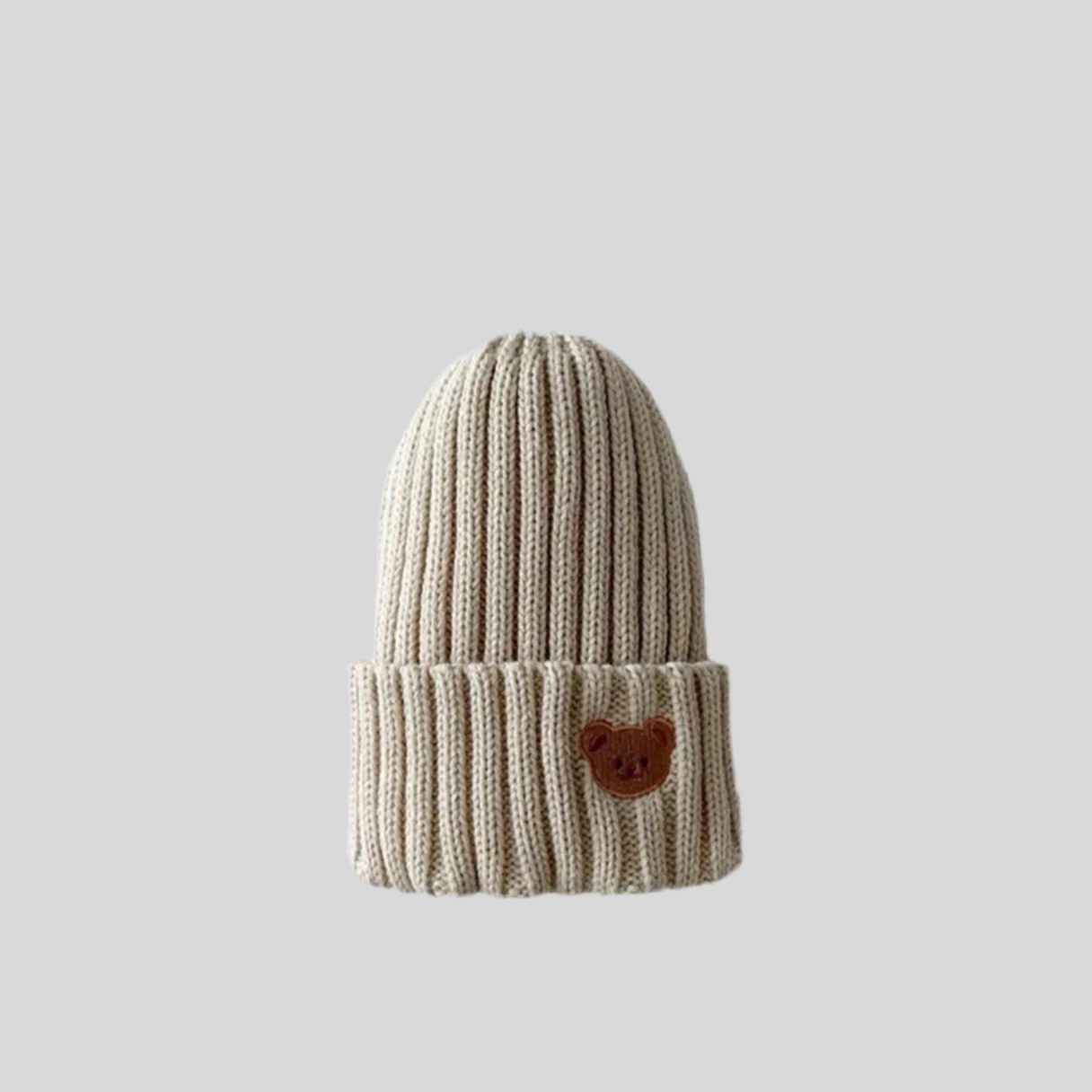 Knitted Bear Embroidery Beanies