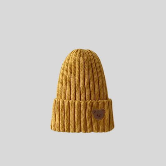 Knitted Bear Embroidery Beanies