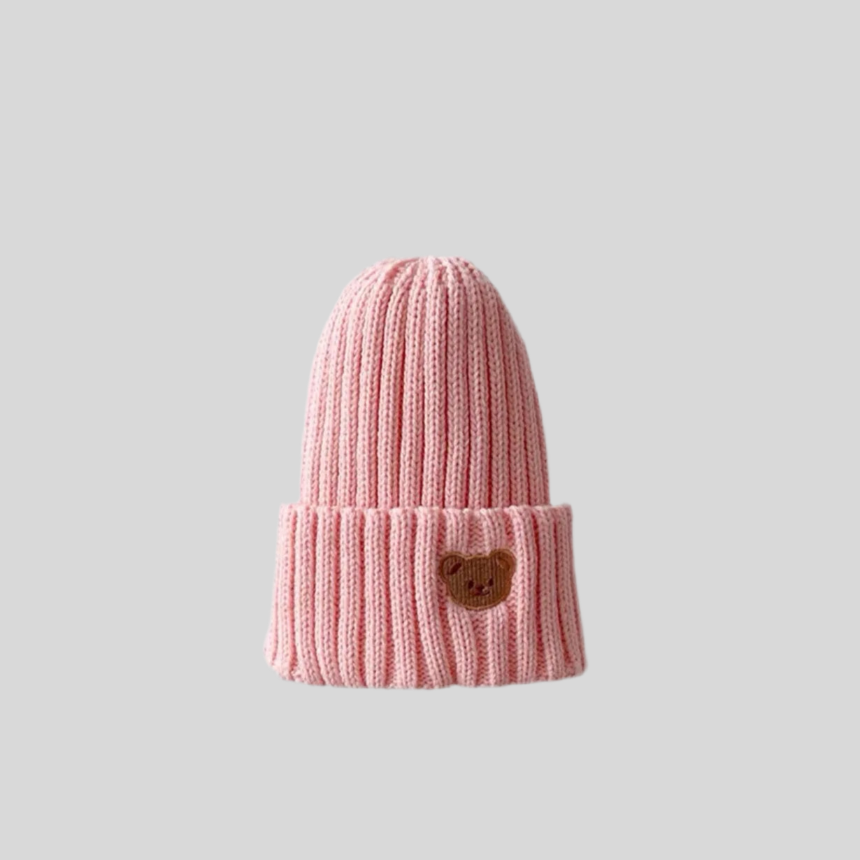 Knitted Bear Embroidery Beanies