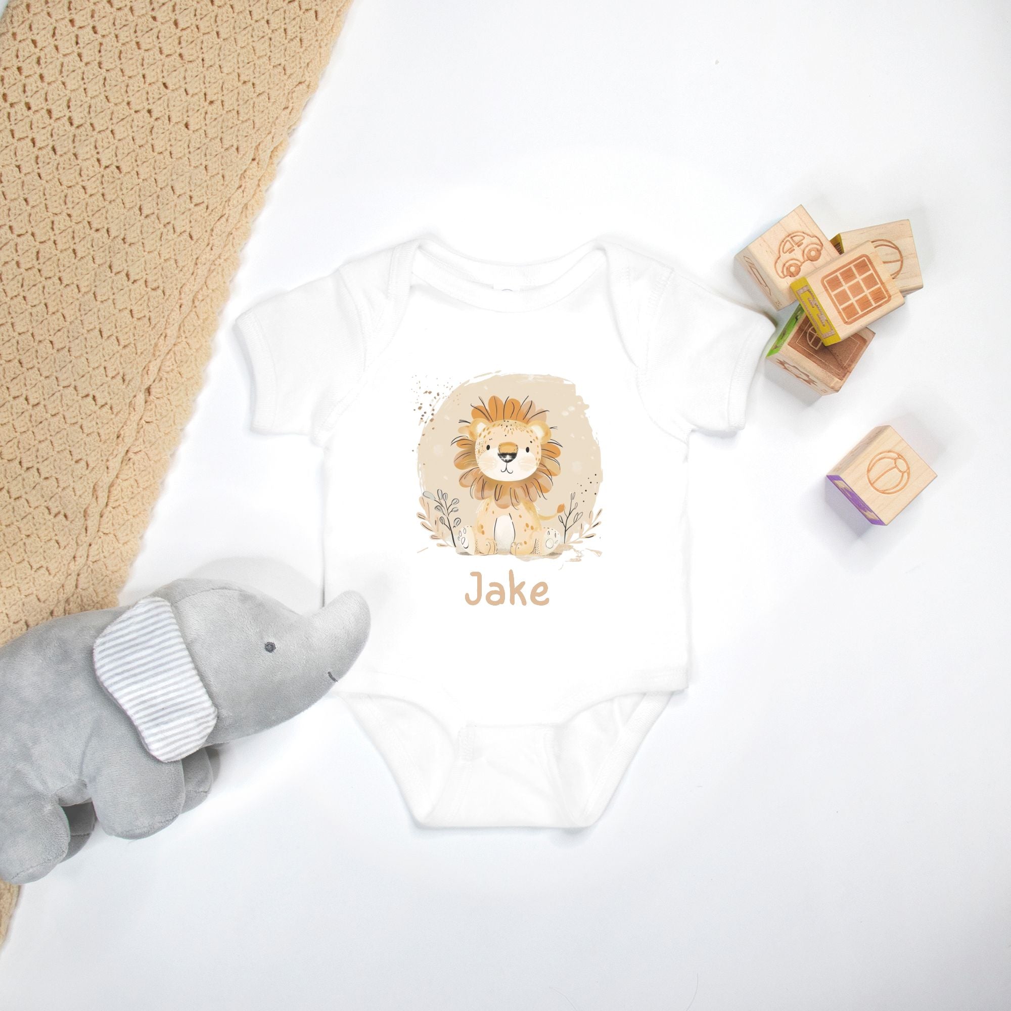 Personalised Lion Babygrow