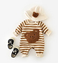 Load image into Gallery viewer, Striped Plushie Bear Toy Romper
