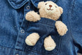 Load image into Gallery viewer, Plushie Bear Toy Denim Romper
