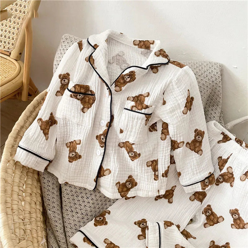 Cuddly Bear Linen Pyjamas