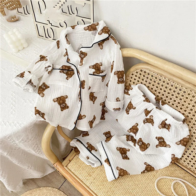 Cuddly Bear Linen Pyjamas