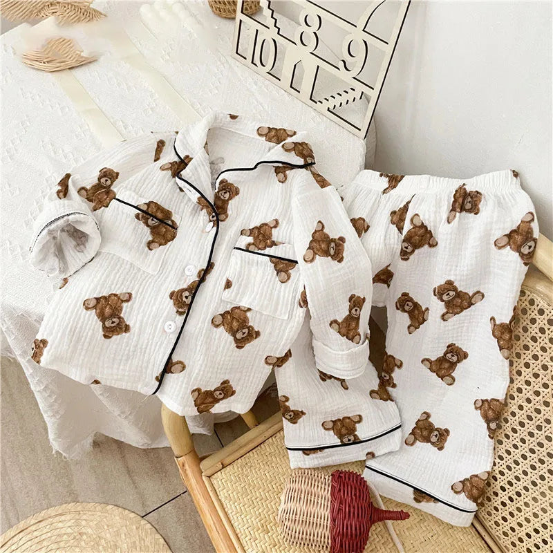 Cuddly Bear Linen Pyjamas