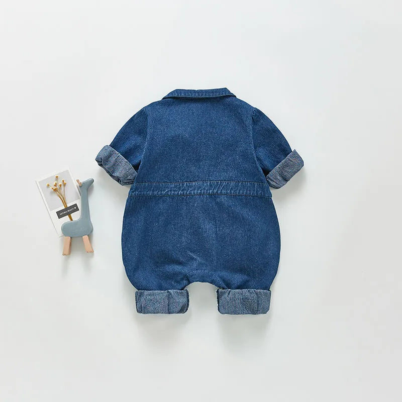 Plushie Bear Toy Denim Romper