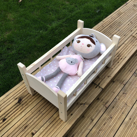 Handmade Wooden Dolls Cot Bed