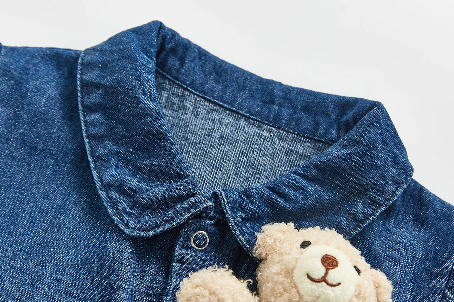 Plushie Bear Toy Denim Romper