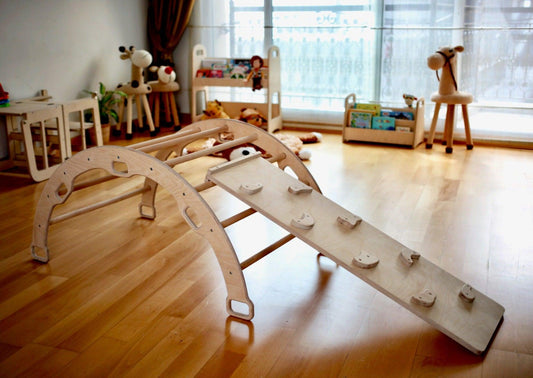 Wooden Climbing Arch Rocker with Ramps