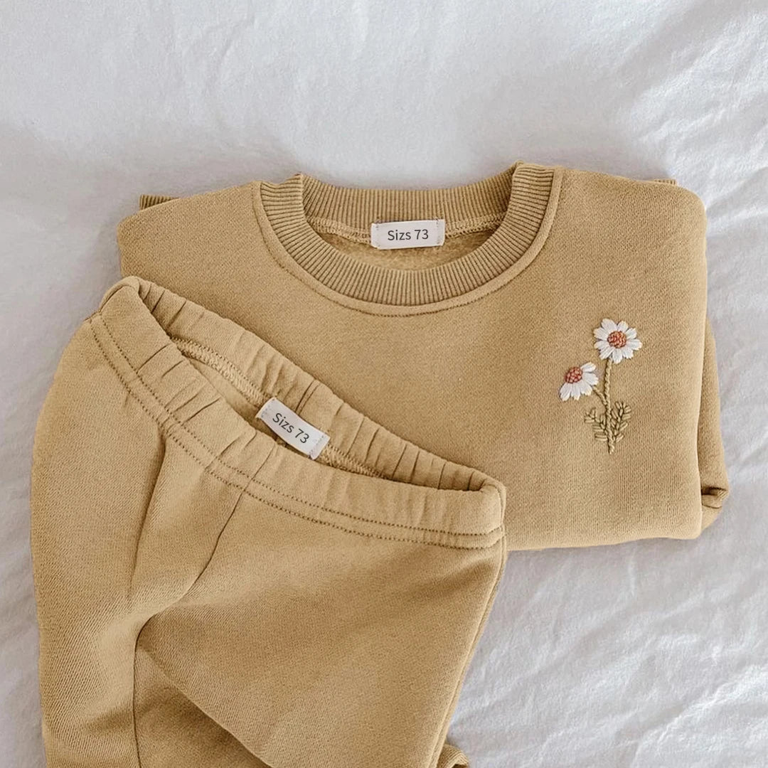 Flower Fleece Pullover Set