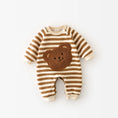 Load image into Gallery viewer, Striped Plushie Bear Toy Romper
