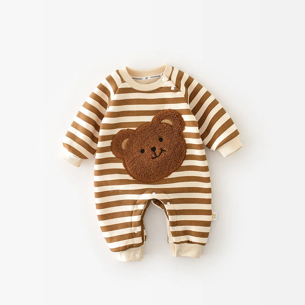 Striped Plushie Bear Toy Romper