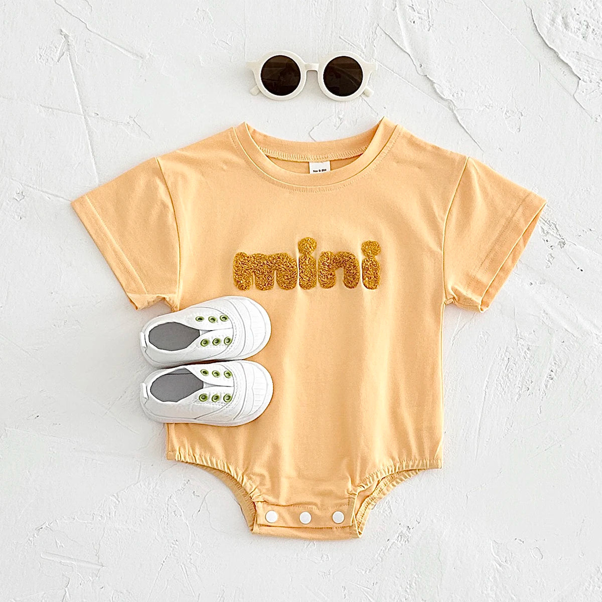 ‘MINI’ Plush Letter Romper