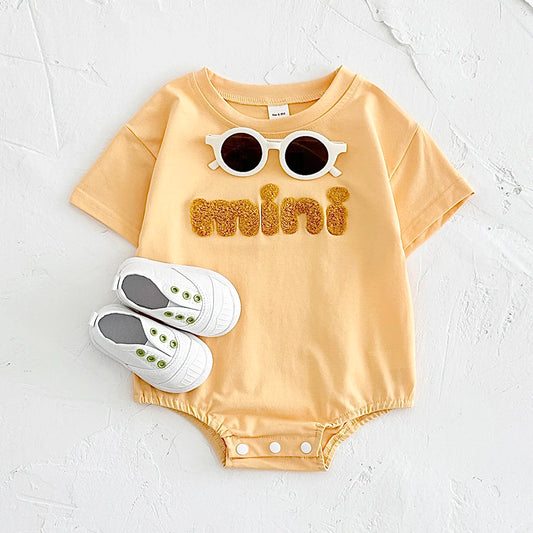 ‘MINI’ Plush Letter Romper