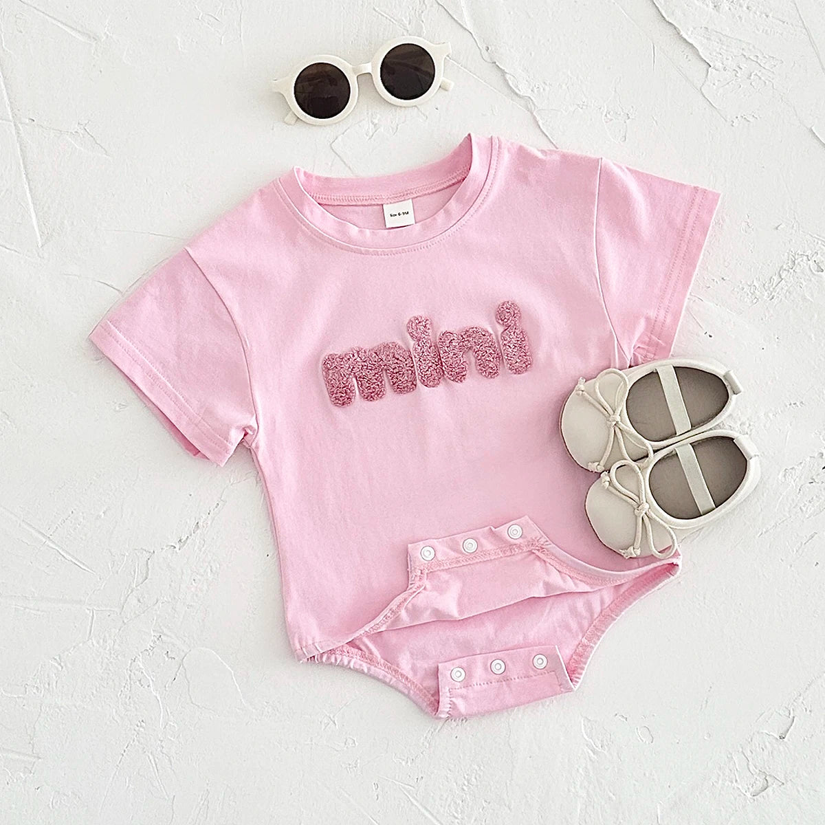 ‘MINI’ Plush Letter Romper