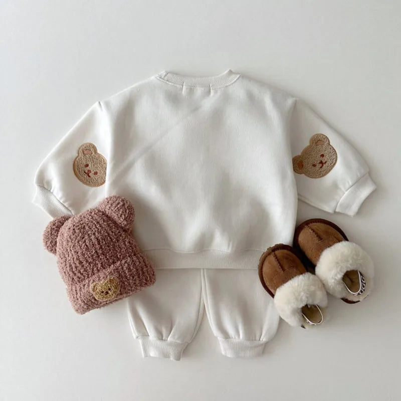 Chenille Elbow Embroidered Bear Tracksuit