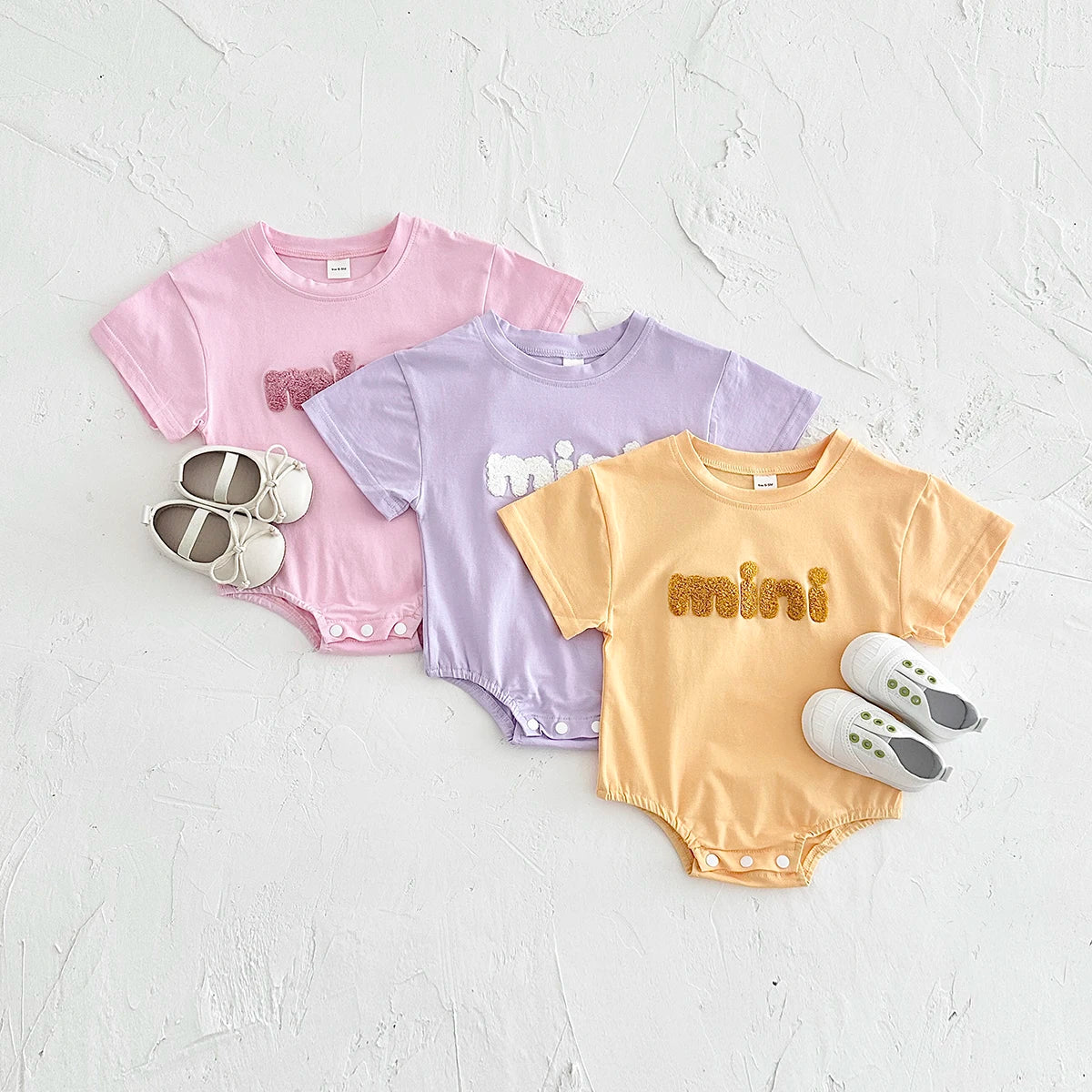 ‘MINI’ Plush Letter Romper