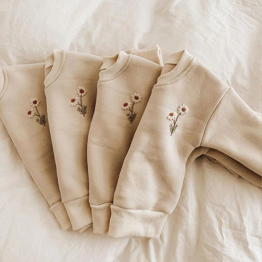 Flower Fleece Pullover Set