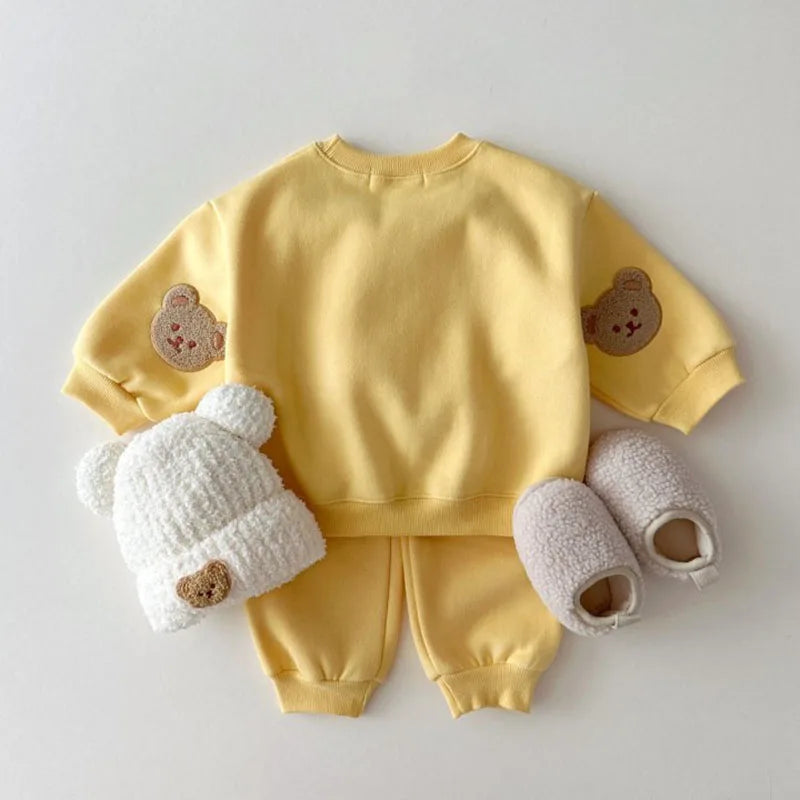 Chenille Elbow Embroidered Bear Tracksuit