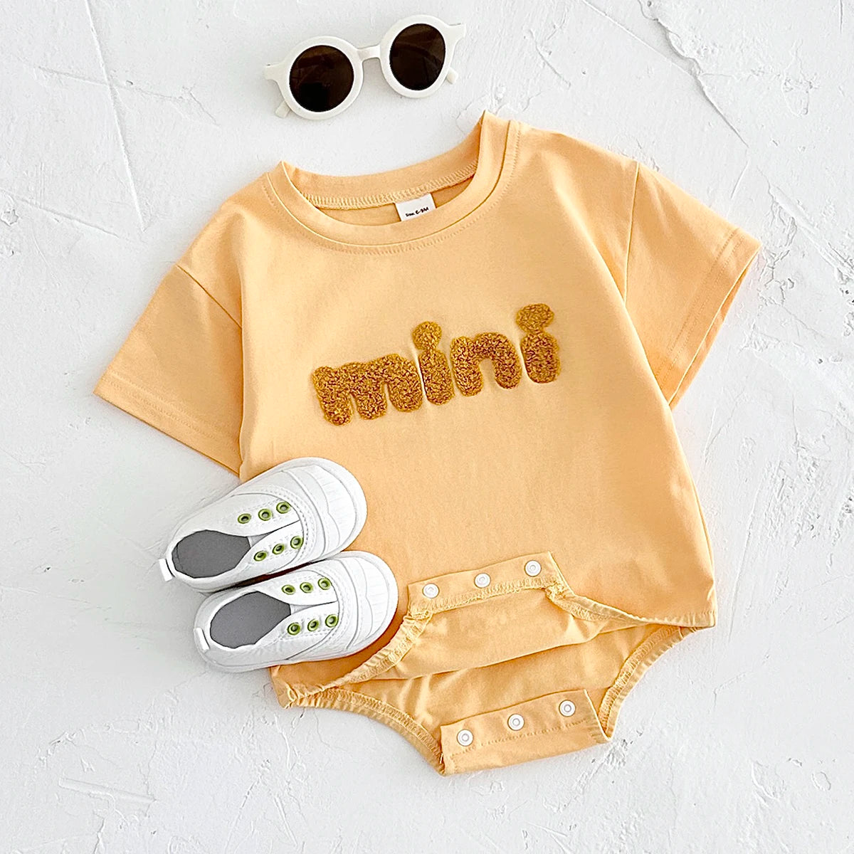 ‘MINI’ Plush Letter Romper