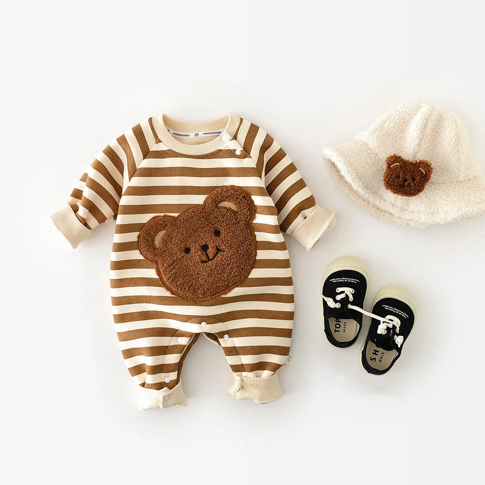 Striped Plushie Bear Toy Romper