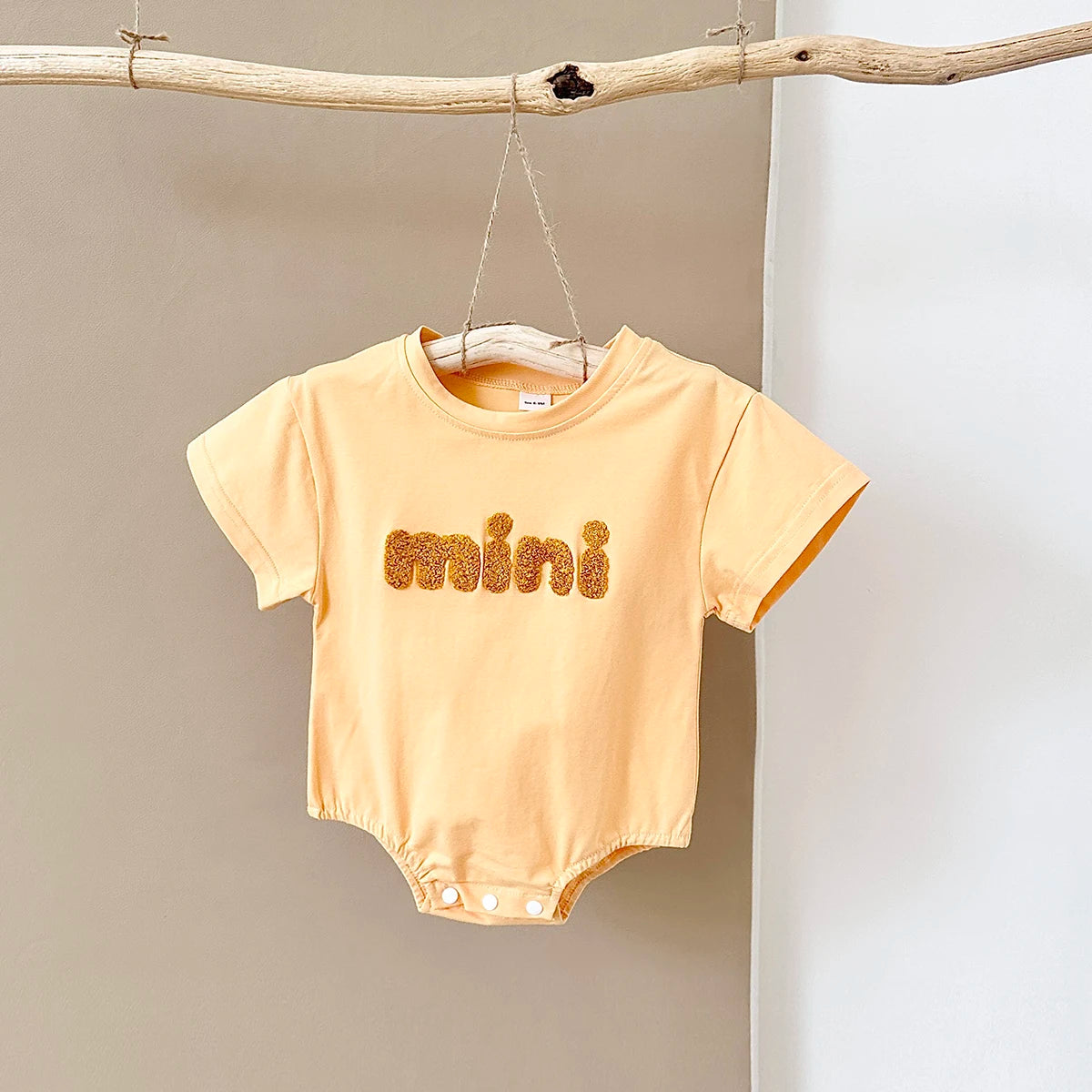 ‘MINI’ Plush Letter Romper