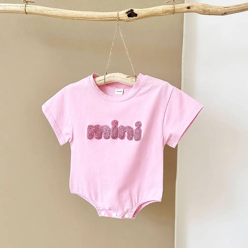 ‘MINI’ Plush Letter Romper