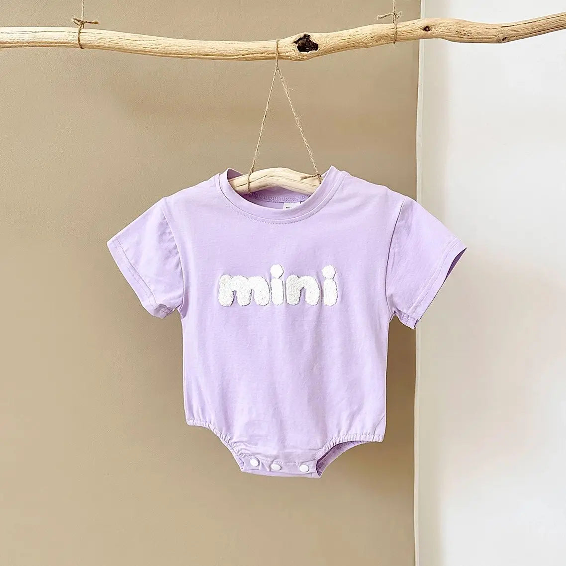 ‘MINI’ Plush Letter Romper