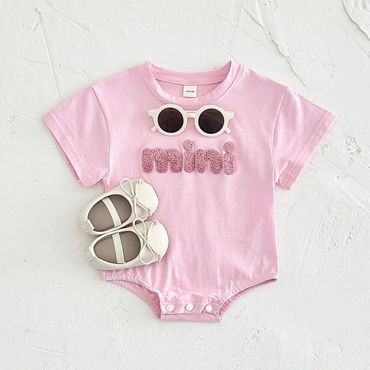 ‘MINI’ Plush Letter Romper