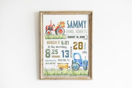 Personalized Baby Gift, Farm themed nursery decor