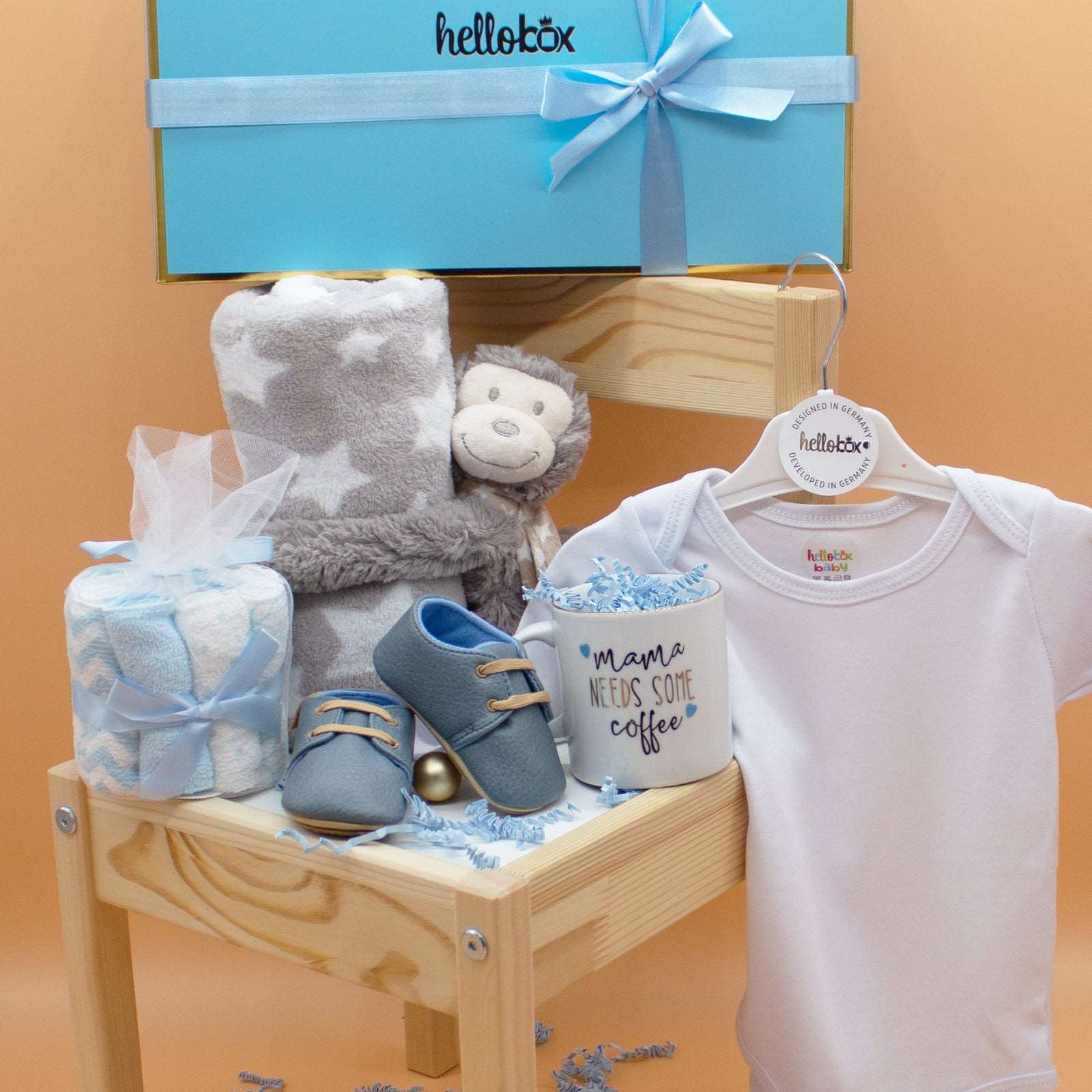 Hellobox Gifts for Newborns with Baby Blanket, Cuddly Toy