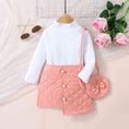 Load image into Gallery viewer, Girls Knit Top and Decorative Button Skirt Set with Bag
